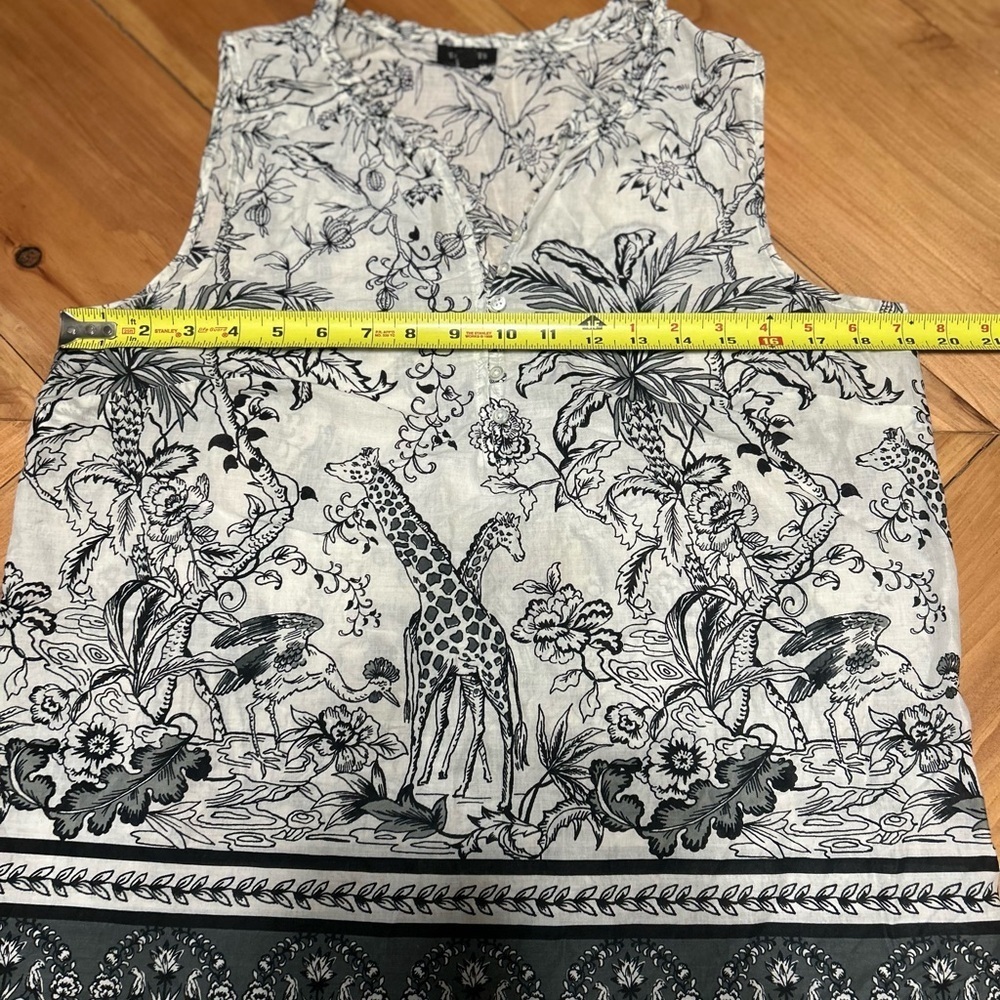 Talbots Black and White Safari Print Tank Top size M - Picture 9 of 9